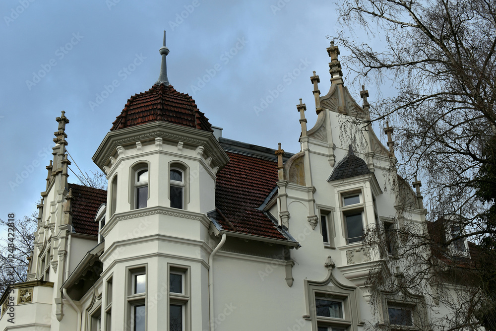 Architectural elements of an old house. City Bünde Germany.