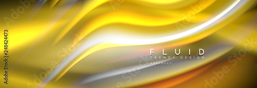 Fluid colors mixing glowing neon wave background, holographic texture