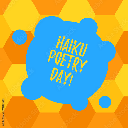 Tablou pe pânză Handwriting text Haiku Poetry Day