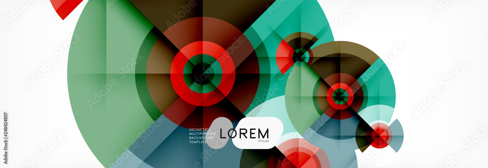 Minimal geometric circles and triangles abstract background, techno modern design, poster template Minimal geometric circles and triangles abstract background, techno modern design, poster template