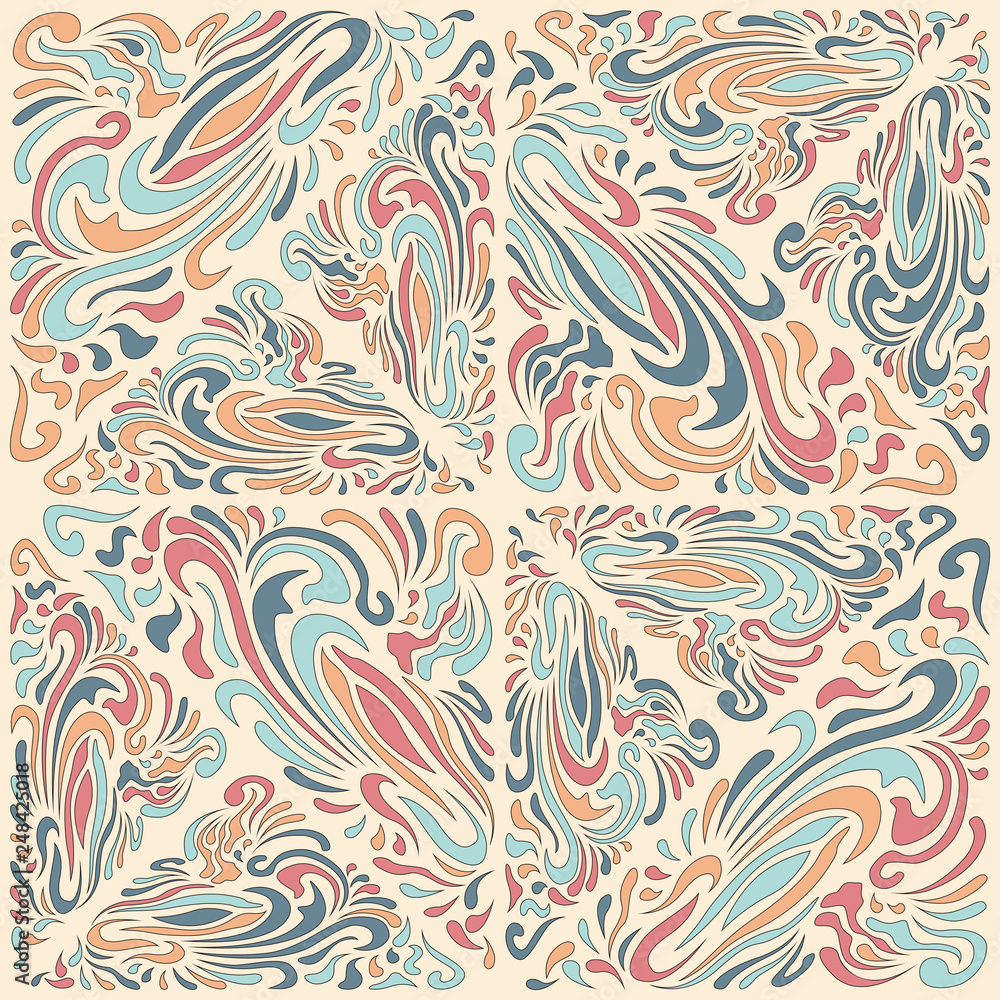 Abstract Pattern in Oriental Style. Elegant pattern of flowing lines. The unusual idea of packaging, tiles, wallpaper, textiles. Handmade. Abstract Pattern in Oriental Style. Elegant pattern of flowing lines. The unusual idea of packaging, tiles, wallpaper, textiles. Handmade.