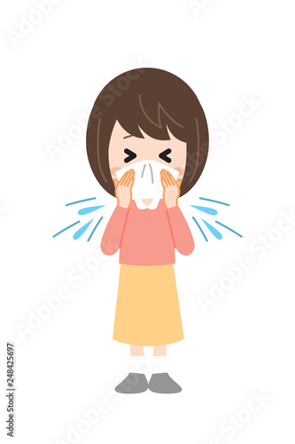 Hay Fever women Sneeze