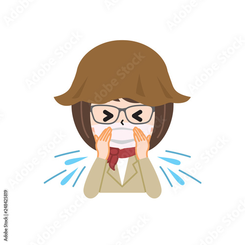 A woman with bad hay fever Upper body