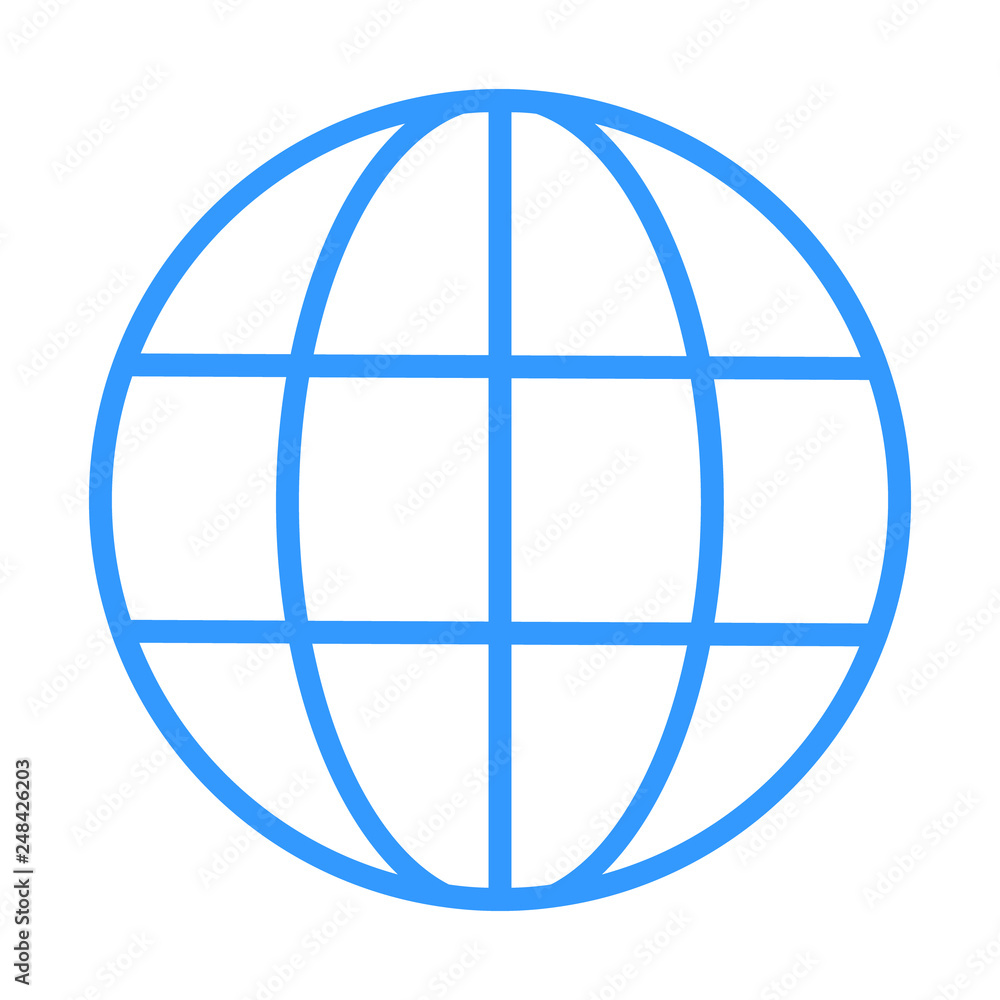 World Wide Web Vector Icon. Vector Line Logo illustration. Browser symbol World Wide Web Vector Icon. Vector Line Logo illustration. Browser symbol