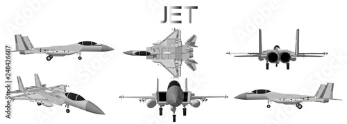 Jet and warships