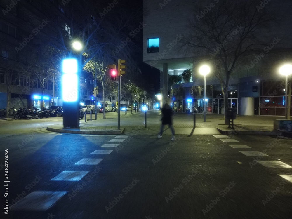 People on street in the city. Barcelona,Spain