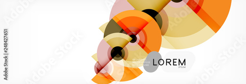 Circle abstract background with triangular shapes for modern design, cover, template, brochure, flyer.
