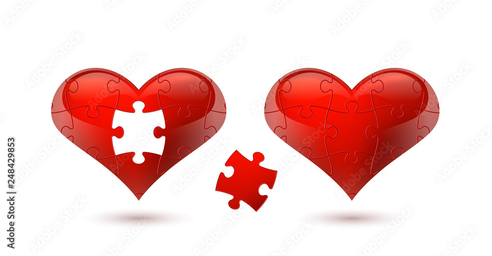 Puzzle heart. Vector illustration Puzzle heart. Vector illustration