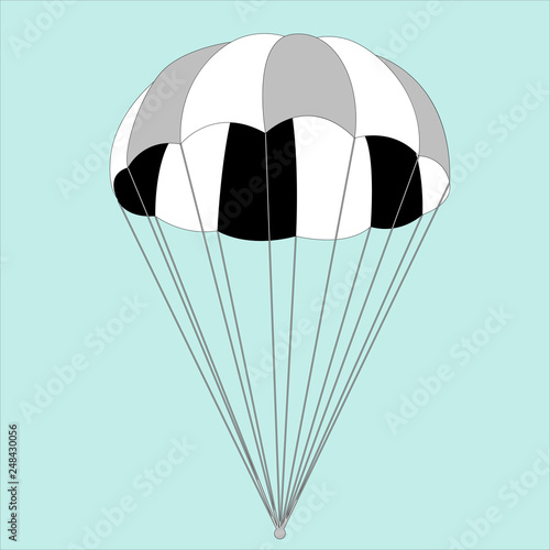 parachute, vector illustration ,flat style,  front