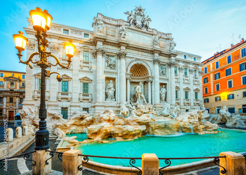 Rome Trevi Fountain in Rome, Italy. Trevi Fountain is an 18th-century fountain in the Trevi district in Rome, Italy. Architecture and landmark of Rome.