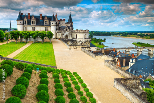Castle of Amboise with ornamental garden, Loire valley, France, Europe photo