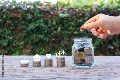 Savings money for family life concepts.