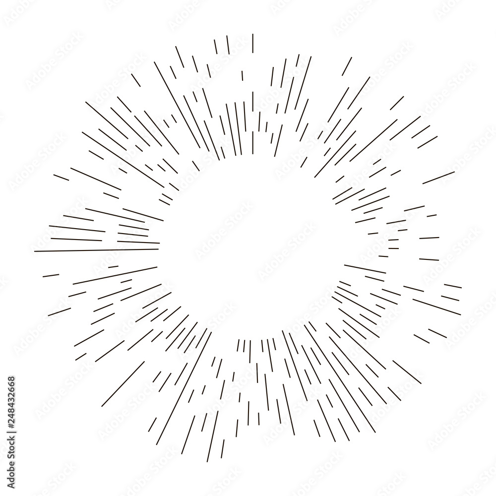 Sun rays linear drawing. Isolated burst design elements. Vector vintage bursting rays illustration.Retro style vector. T-shirt print. Sun rays linear drawing. Isolated burst design elements. Vector vintage bursting rays illustration.Retro style vector. T-shirt print.
