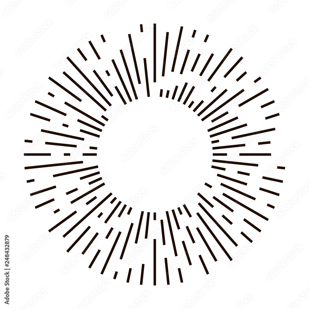 Retro bursting rays design elements. Set of radial lines emblem. Design elements. Linear drawing. Vector retro logo illustration. Retro bursting rays design elements. Set of radial lines emblem. Design elements. Linear drawing. Vector retro logo illustration.