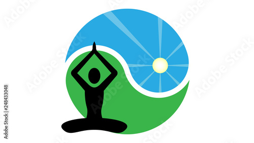 Yoga icon. Yoga logo vector design. Meditation logo, meditation icon