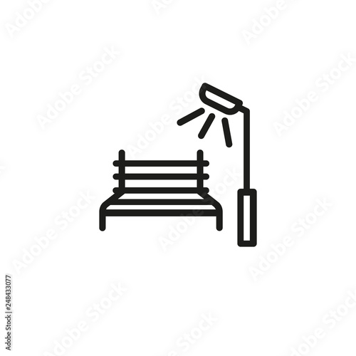 Park bench line icon