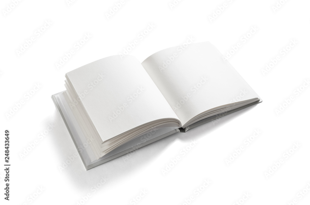 Book with blank white pages isolated on white background. Clipping path. Book with blank white pages isolated on white background. Clipping path.