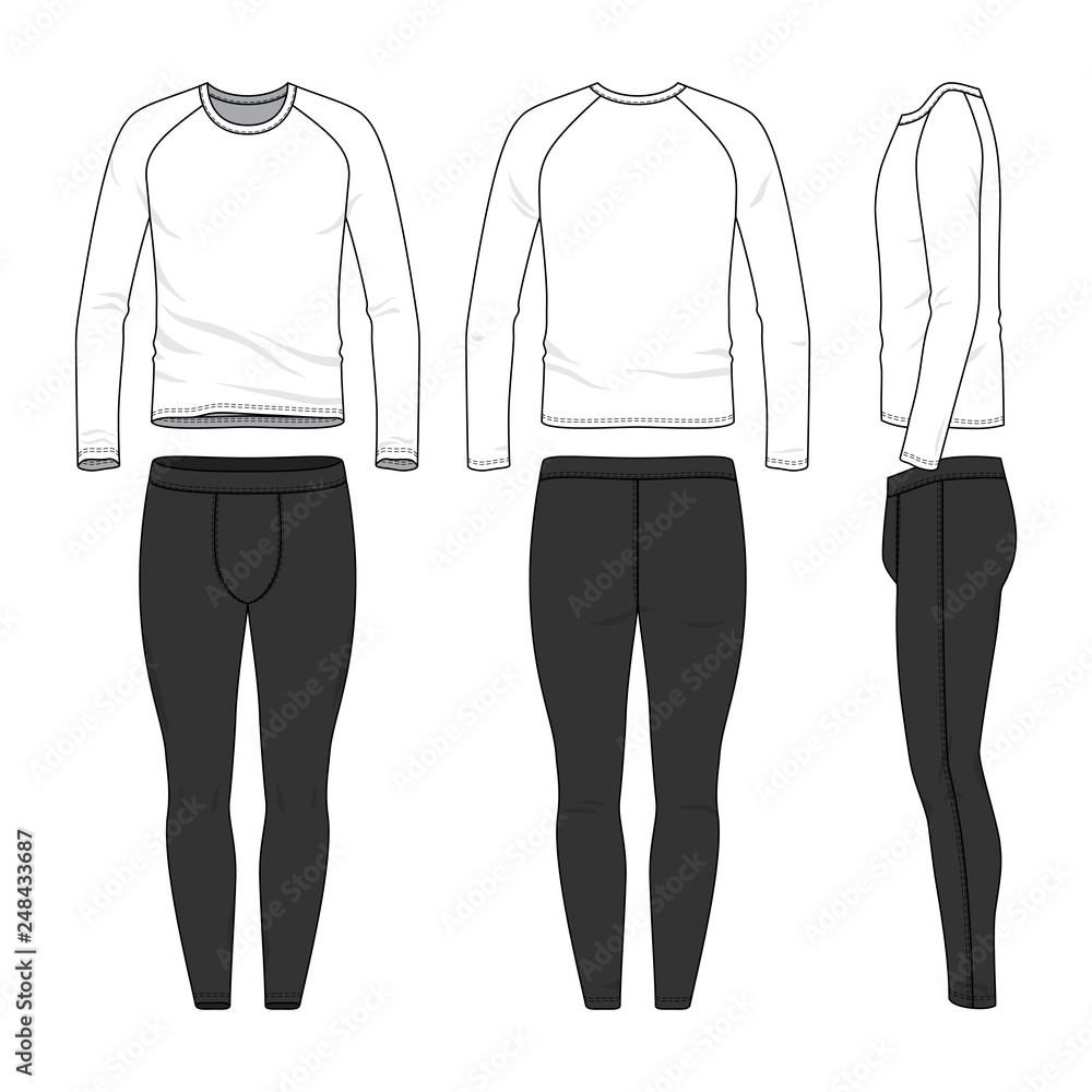 Outline drawing templates of sports clothing set. Outline drawing templates of sports clothing set.