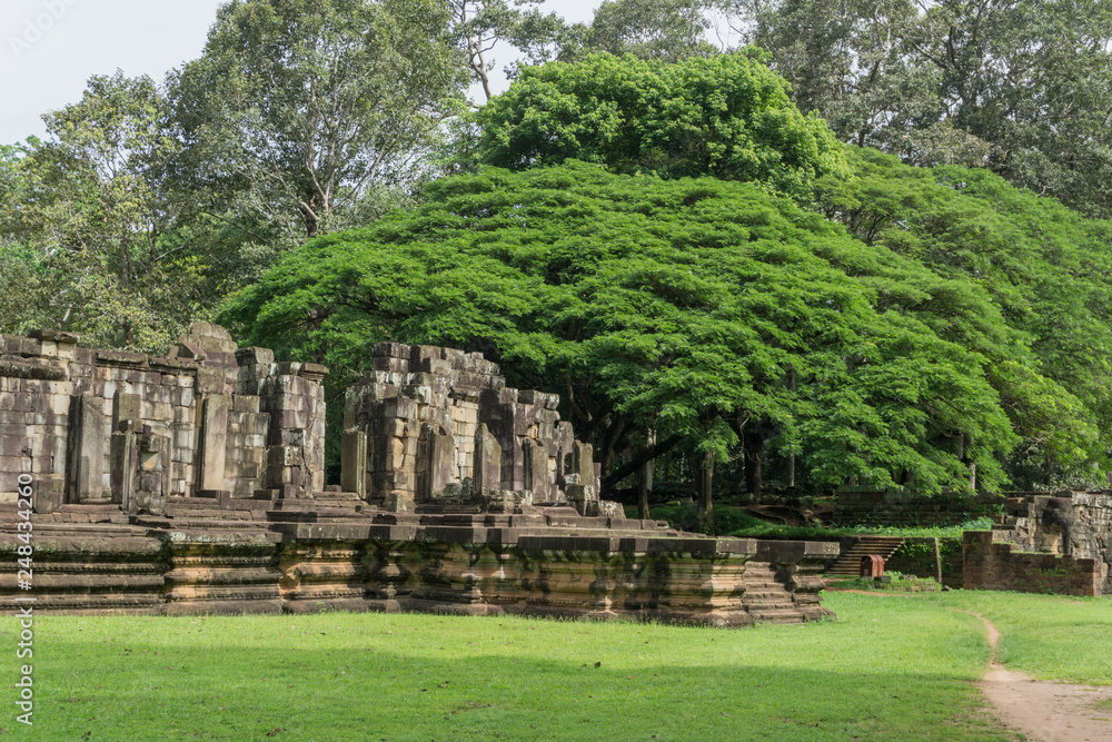 Ancient ruins inside the Angkor Wat temple complex near Siem Reap, Cambodia