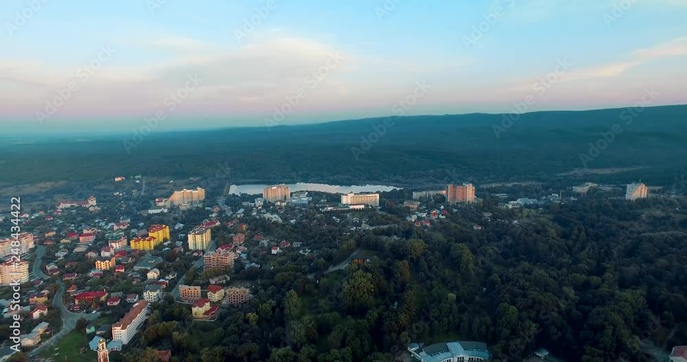 Truskavets, Lviv region. Ukraine, Aerial drone view Truskavets, Lviv region. Ukraine, Aerial drone view