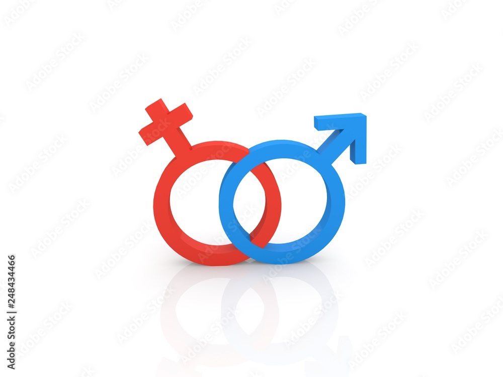 Male and female symbol of gender identity. 3d render illustration. Male and female symbol of gender identity. 3d render illustration.