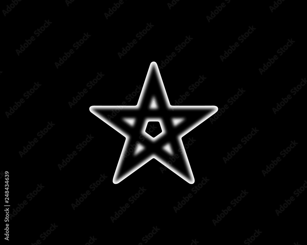 Obraz premium Shining retro neon star. Vintage bright sign board for your design. Vector illustration.
