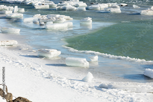 Eisschollen auf Fluss in Island photo