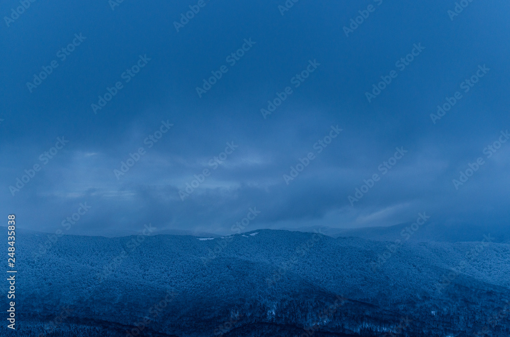 zimowa panorama bieszczady 