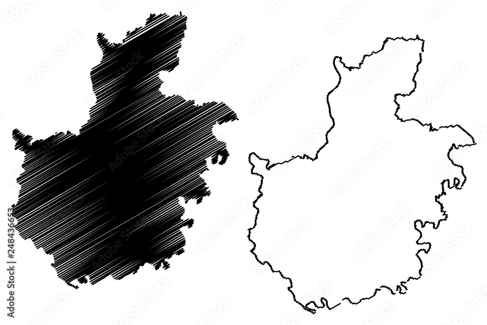 Hai Duong Province (Socialist Republic of Vietnam, Subdivisions of Vietnam) map vector illustration, scribble sketch Tinh Hai Duong map