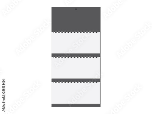 paper wall spiral calendar mockup vector template