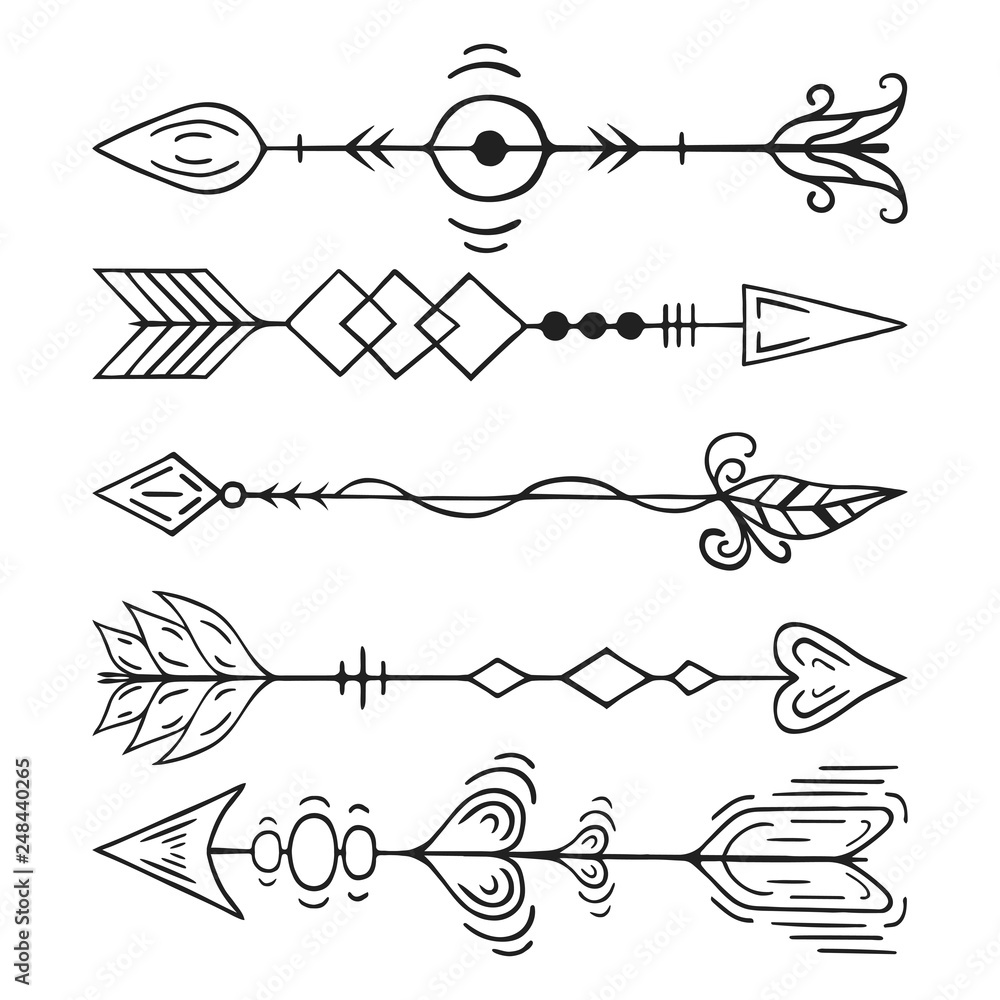 Human Skull Wearing Native American War Bonnet And Two Crossed Arrows Tattoo.  Vector Illustration. Royalty Free SVG, Cliparts, Vectors, and Stock  Illustration. Image 154269633.