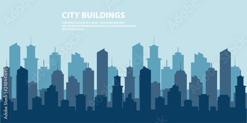 City skyline vector illustration. vector cities silhouette. Urban city tower skyline illustration