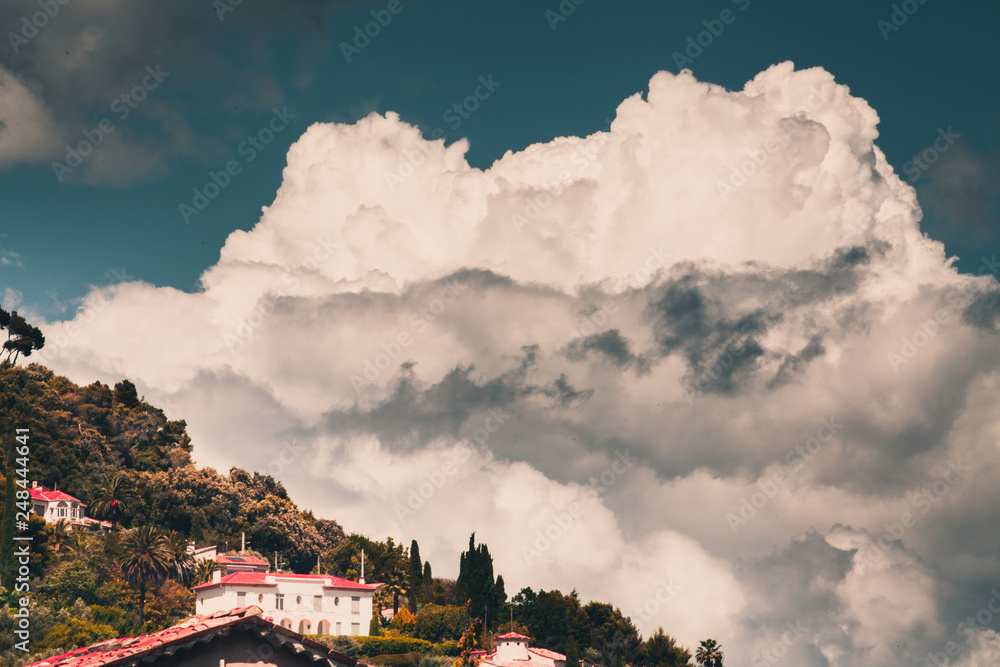 Big cloud in the mountains, Liguria, Italy