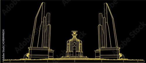 Democracy election Monument Thailand,Vector
