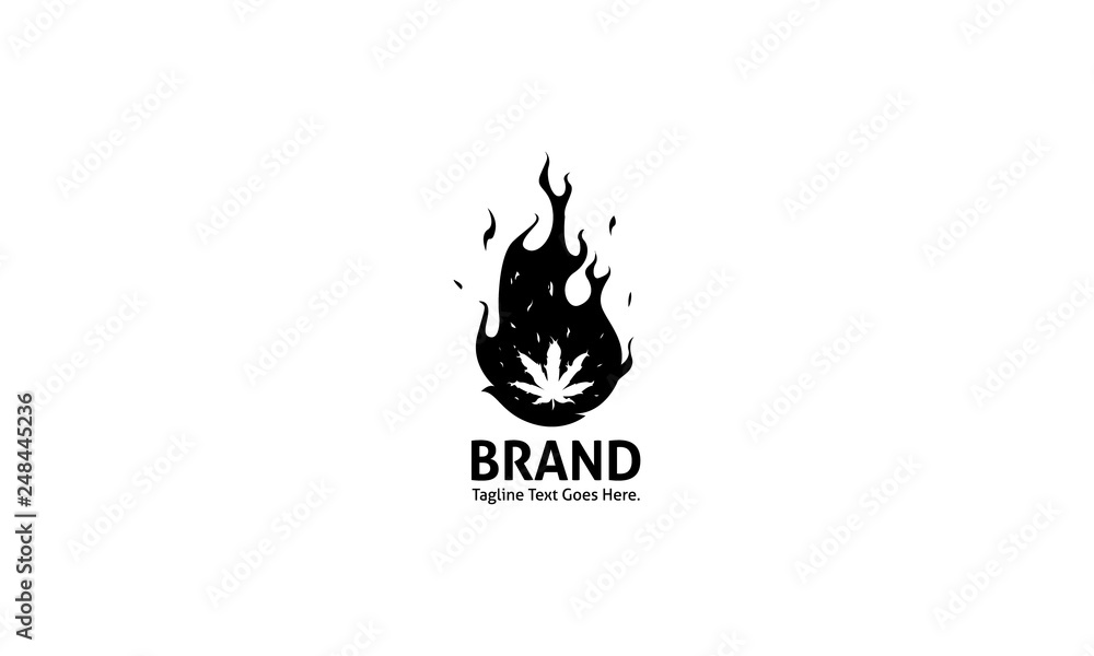 Cannabis Black Hot Fire vector logo image Cannabis Black Hot Fire vector logo image