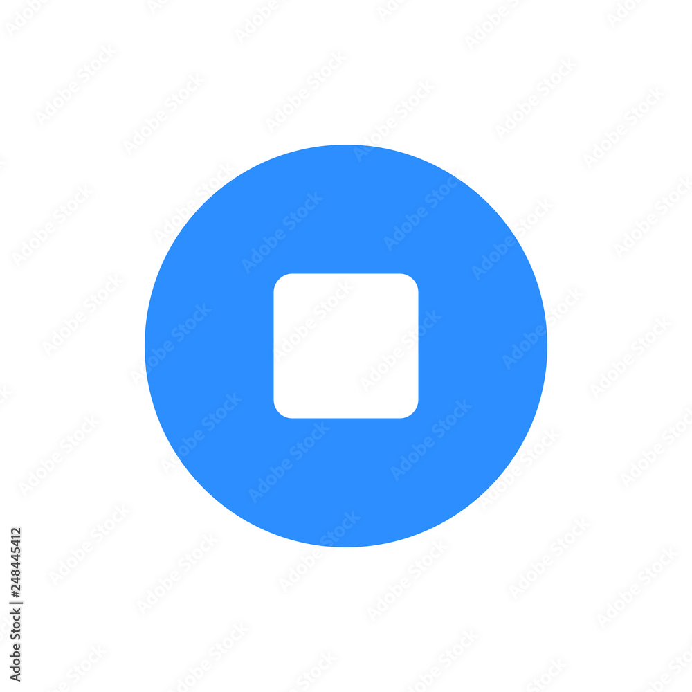 Modern Stop Icon Button Logo Modern Stop Icon Button Logo