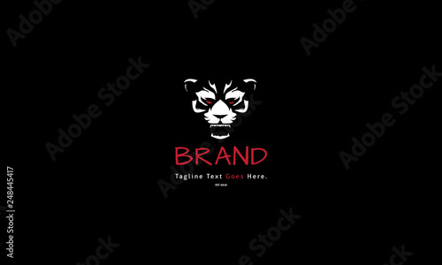 Rage beast animal red white vector logo image