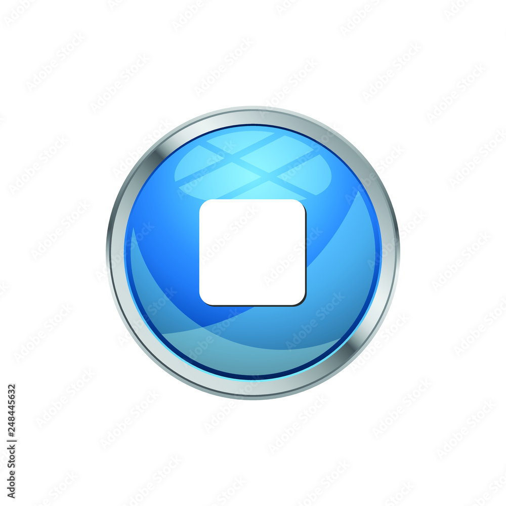 Modern Stop Icon Button Logo Modern Stop Icon Button Logo