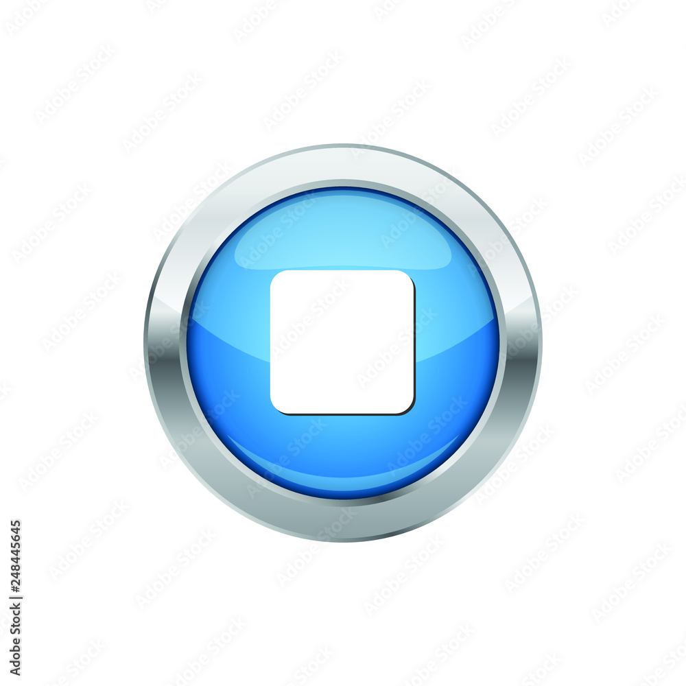 Modern Stop Icon Button Logo Modern Stop Icon Button Logo