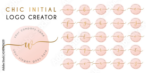 Chic elegant initial letter logo template