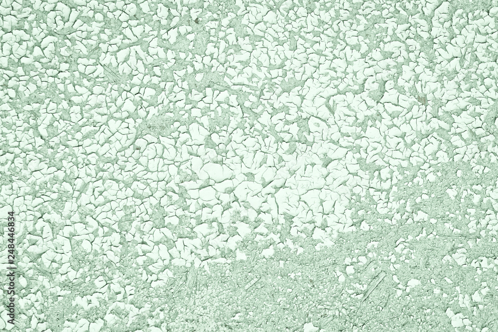 Fototapeta premium Greenish wood texture with peeling paint. Old chipboard. Abstract background