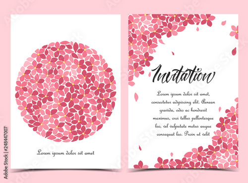 Vector illustration of a circle-shaped flower. Floral background. Set of greeting cards