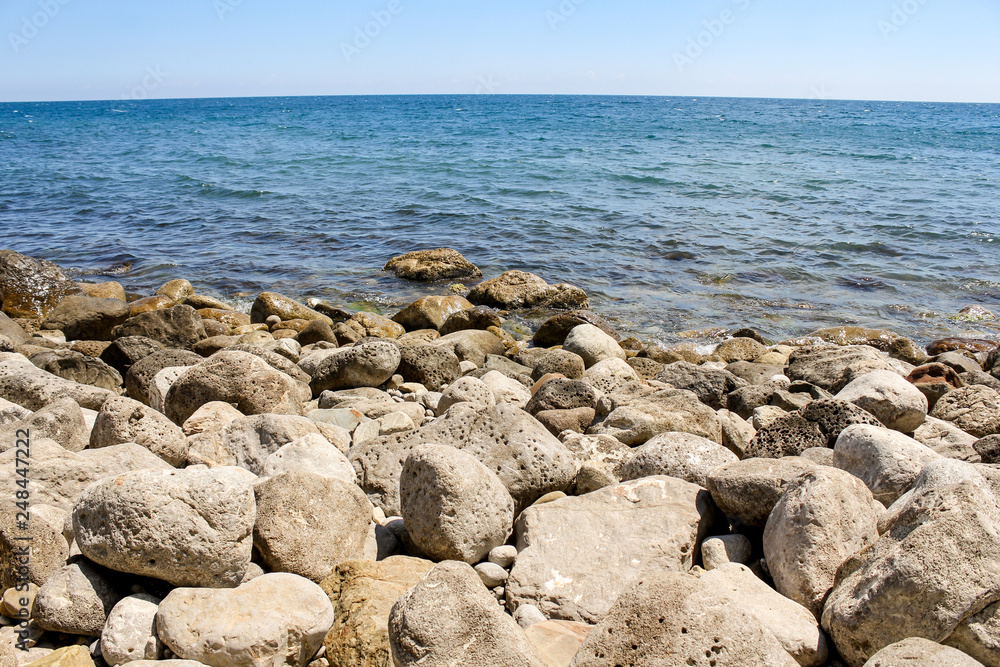 Stones on the shore.