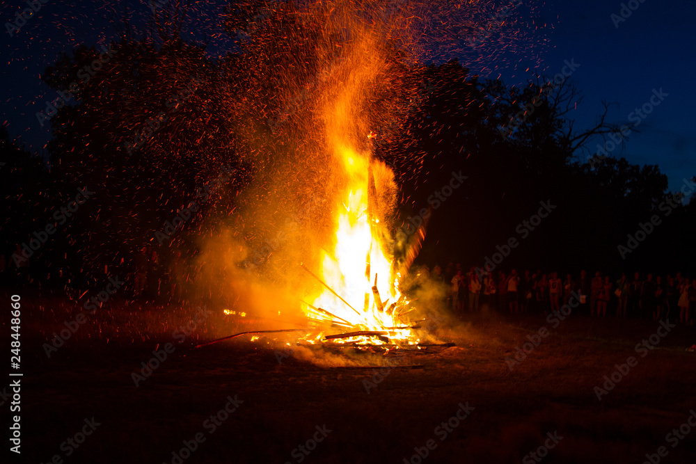 Big bonfire on festival