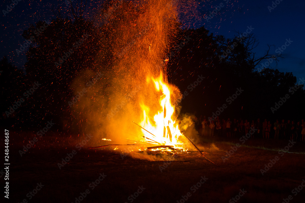 Big bonfire on festival