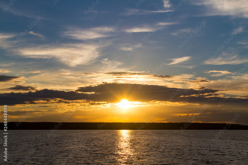 Sunset on the lake, Saint lake, Shatura, Moscow region