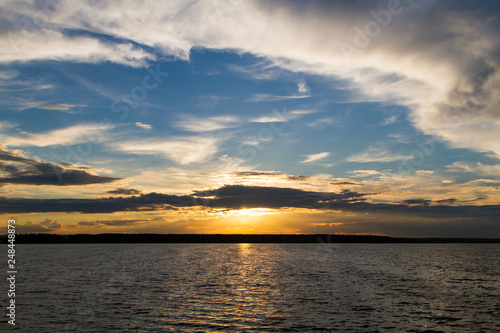 Sunset on the lake  Saint lake  Shatura  Moscow region