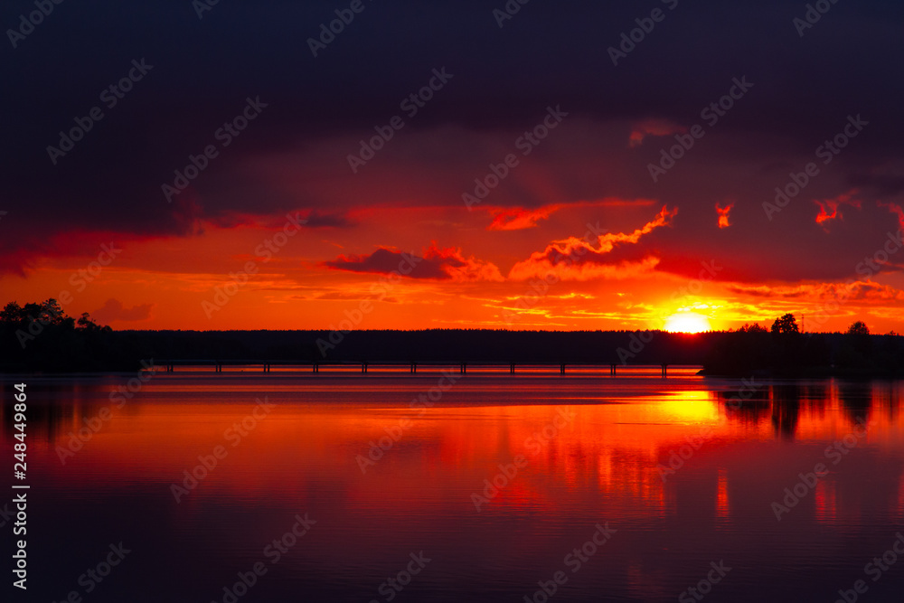 Sunset on the lake Saint lake.Shatura, Moscow region Sunset on the lake Saint lake.Shatura, Moscow region