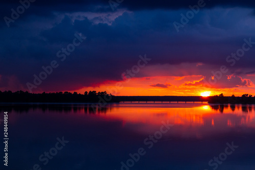 Sunset on the lake Saint lake.Shatura, Moscow region © Alexey Kartsev