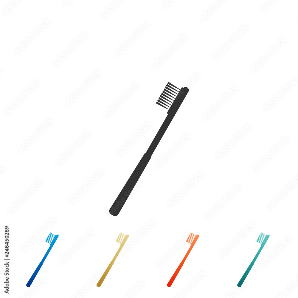 Toothbrush icon isolated on white background. Set elements in color icons. Vector Illustration Toothbrush icon isolated on white background. Set elements in color icons. Vector Illustration
